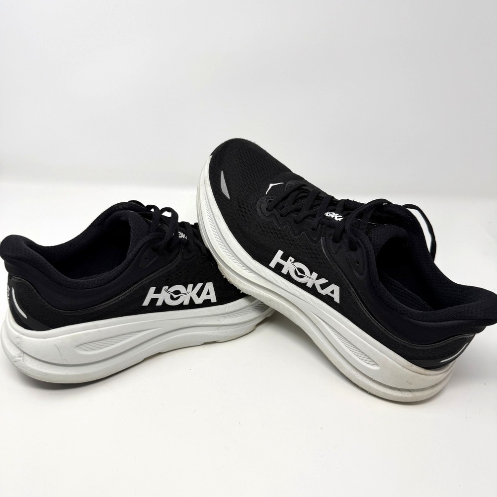 HOKA Bondi 9 Black White Men's 8.5